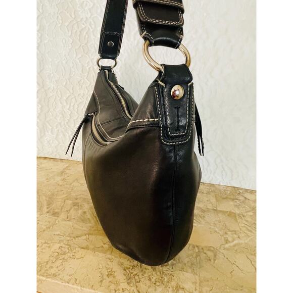 Coach large Ergo Pleated hobo/soho black Leather Shoulder Bag F13732 - Picture 8 of 9